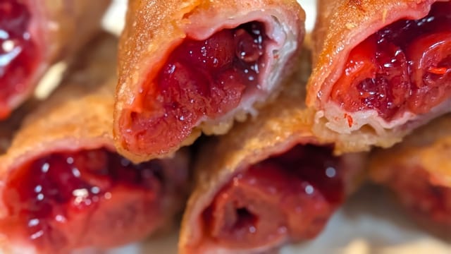 Fried cherry pie eggrolls