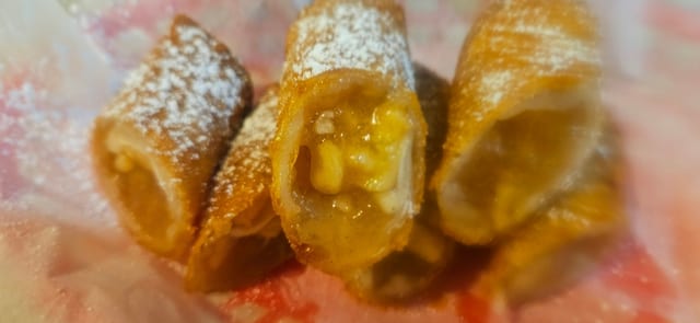 Fried apple pie eggrolls.