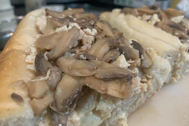 Large Mushroom Chicken Cheesesteak.
