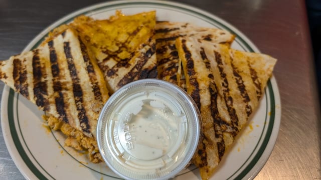 Buffalo Chicken Cheesesteak Quesadilla